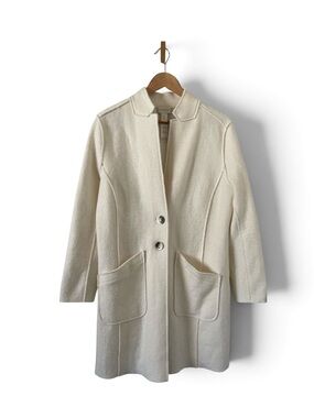 Chicos Women's Wool Blend Long Winter Coat with Patch Pockets Sz.Large